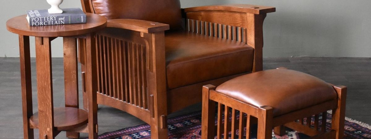 Leather and Wood Arm Chairs