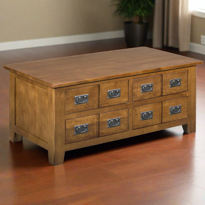 Mission 8 Drawer Coffee Table