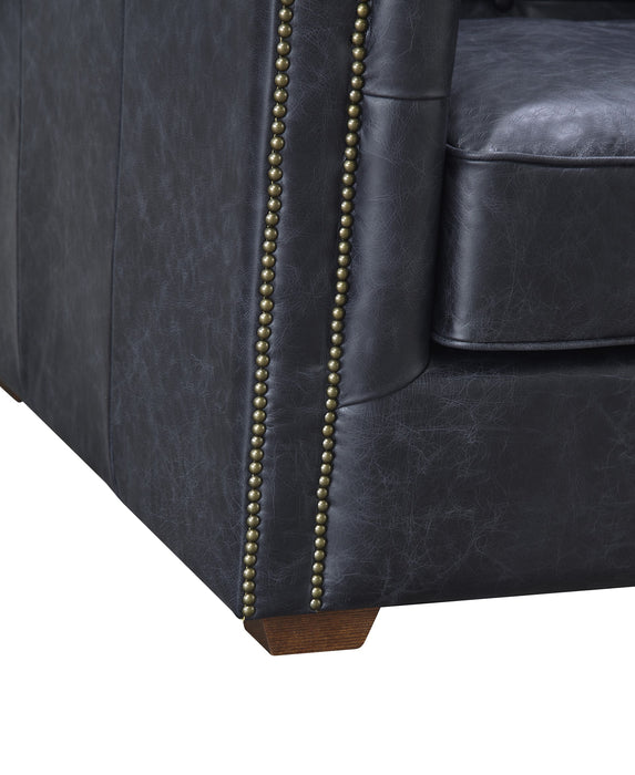 Tuxedo Leather Arm Chair - Slate