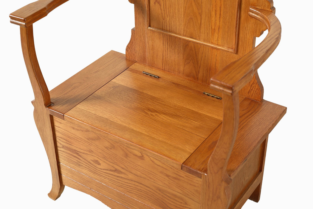 Arts and Crafts Oak Hall Tree With Storage in Seat