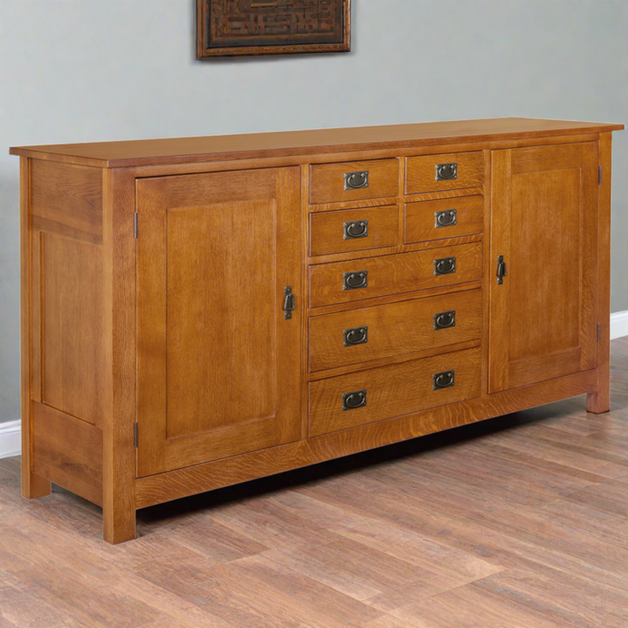 Mission 7 Drawer Sideboard with 2 Doors - Michael's Cherry (MC-A) - 82"