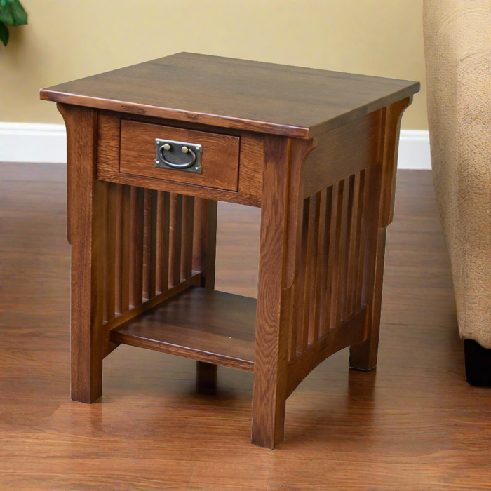*Mission 1 Drawer Crofter End Table - Golden Brown (GB1)