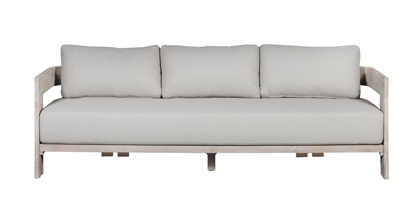 Paradiso Teak Wood Sofa Natural Look - Gray Fabric