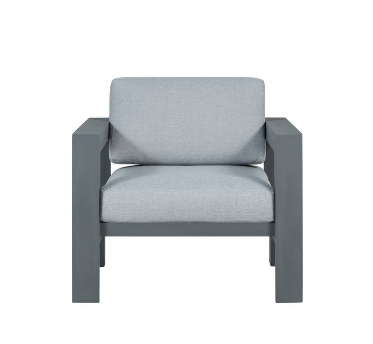 Sardinia Outdoor Arm Chair with Aluminum Metal Frame - Gray