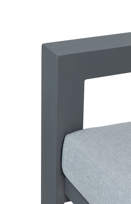 Sardinia Outdoor Arm Chair with Aluminum Metal Frame - Gray