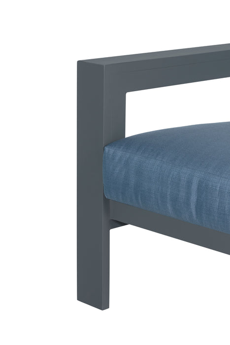 Sardinia Aluminum Frame Outdoor 74" Love seat / Sofa - Blue Cushions