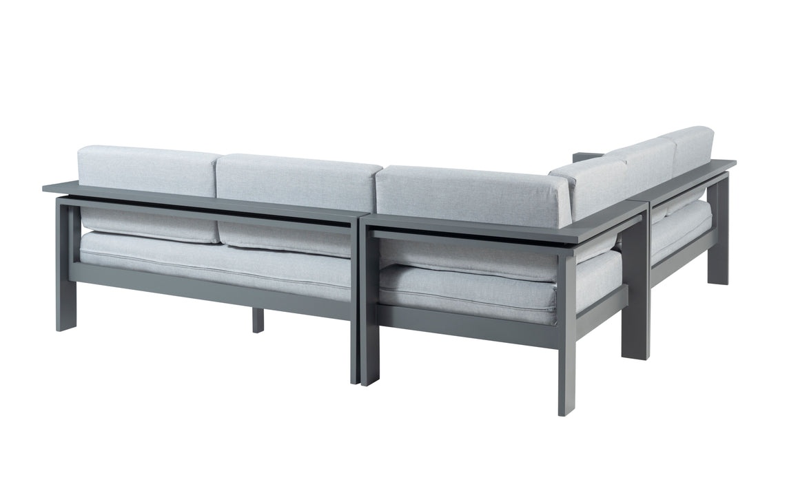 Sardinia Aluminum Frame Outdoor Sectional Sofa - Gray