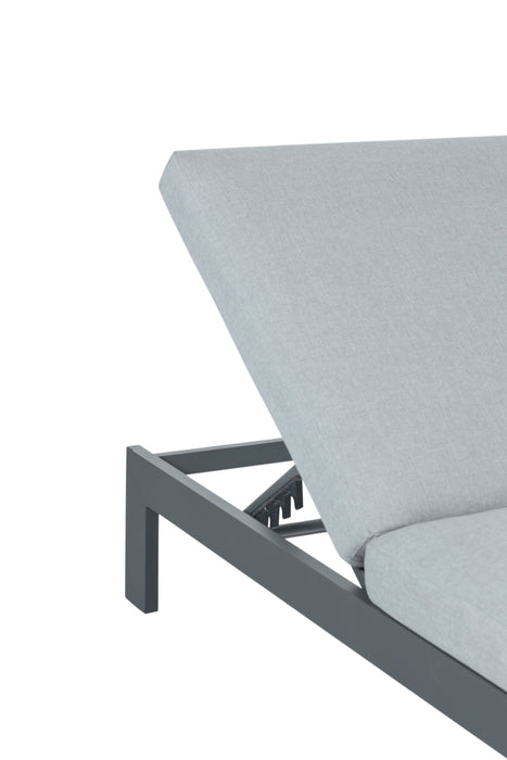 Sardinia Outdoor Chaise with Aluminum Metal Frame - Gray