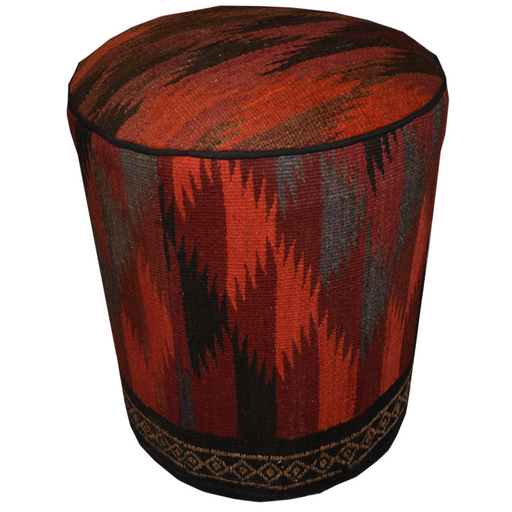 One of a Kind Kilim Rug Pouf Ottoman foot stool - #115 - Crafters and Weavers