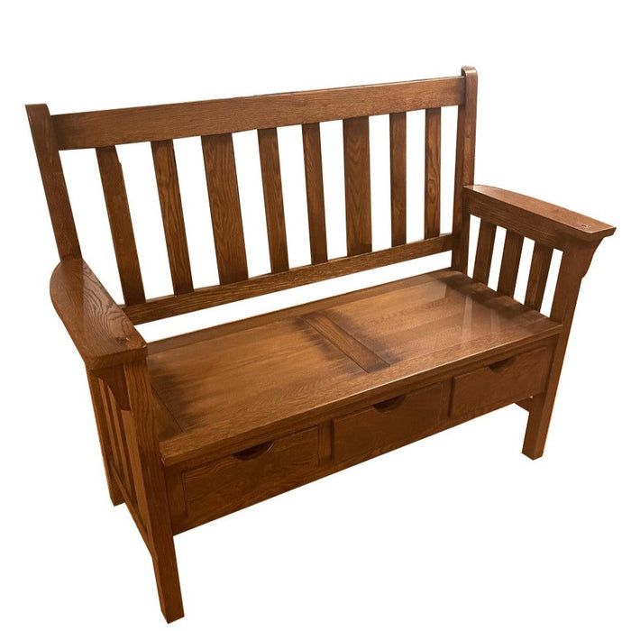 Mission 3 Drawer Entry Way Bench / Settee