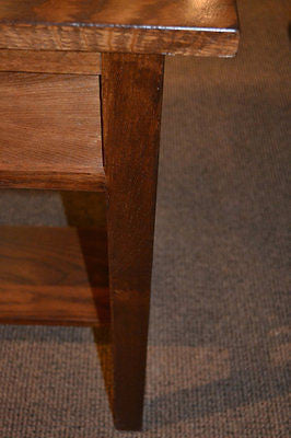 SOLD OUT Mission Oak Console Table With 2 Drawers - Walnut (W1) - Crafters and Weavers