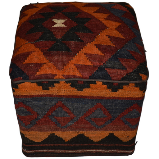 One of a Kind Kilim Rug Pouf Ottoman foot stool - #292 - Crafters and Weavers