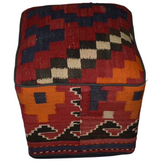One of a Kind Kilim Rug Pouf Ottoman foot stool - #301 - Crafters and Weavers