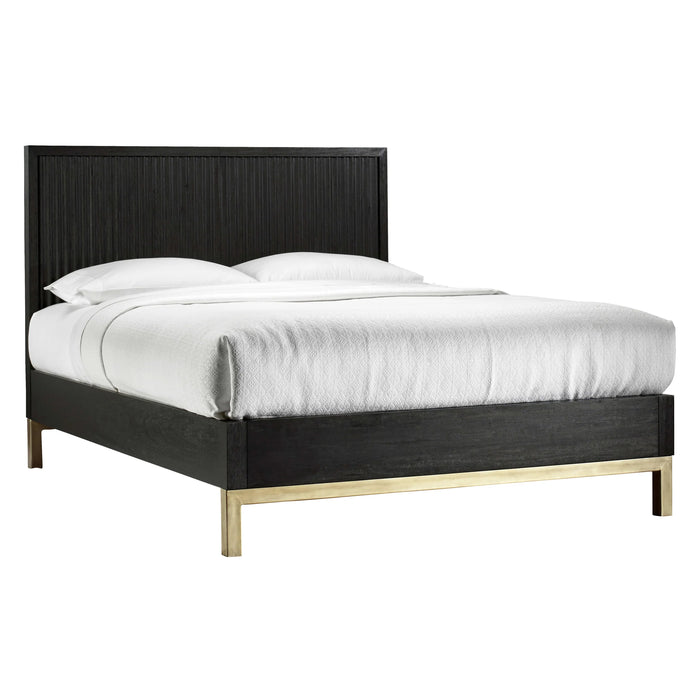 Genovese Modern Platform Bed - Black and Gold