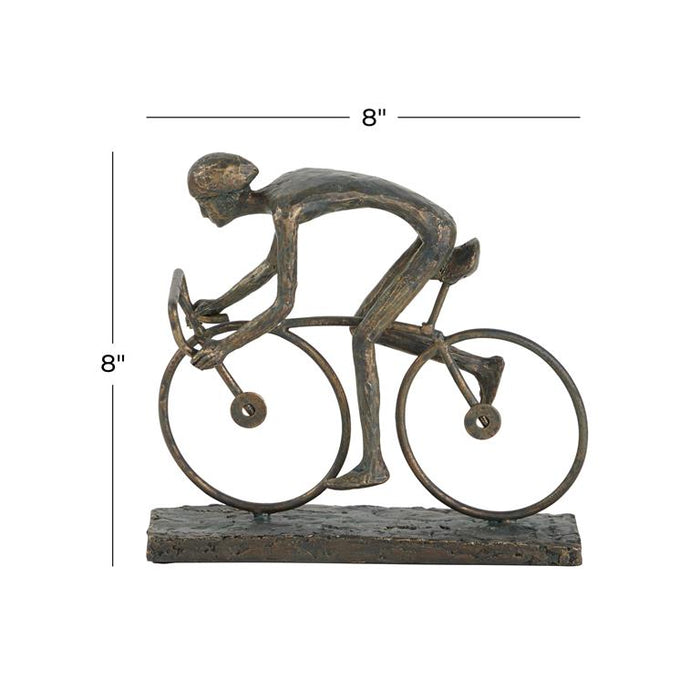 BRONZE CONTEMPORARY BICYCLE SCULPTURE, 9" X 3" X 8"