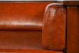 Arts and Crafts / Craftsman Cubic Slat Side Love Seat - Russet Brown Leather (RB2) - Crafters and Weavers