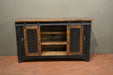Greenview Sliding Door Distressed Black TV Stand - 60 inch - Crafters and Weavers