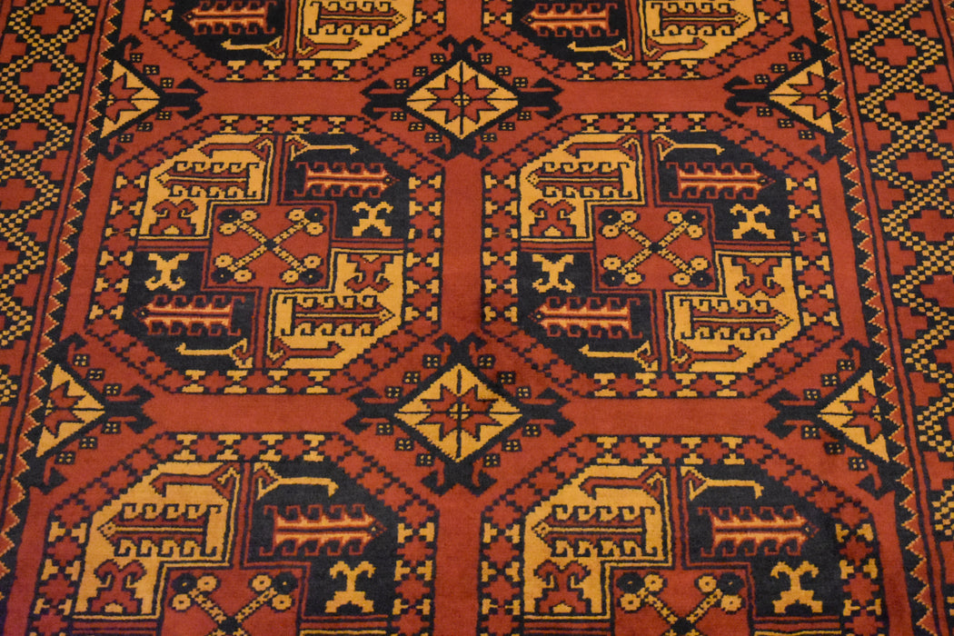 Tribal Afghan Fielpa Oriental Rug 4'0" x 6'4" - Crafters and Weavers