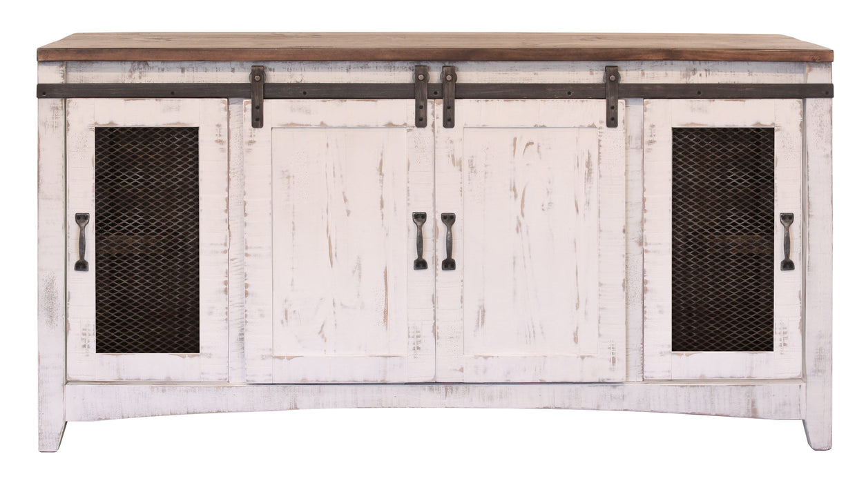 Greenview Sliding Door Media Set - Distressed White - Crafters and Weavers