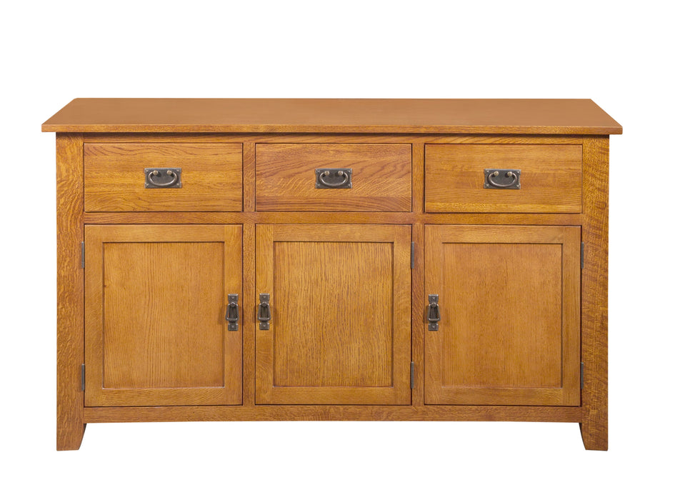 Preorder Mission Solid Oak 3 Drawer 3 Door Sideboard - Michael's Cherry (MC-A) - 59"