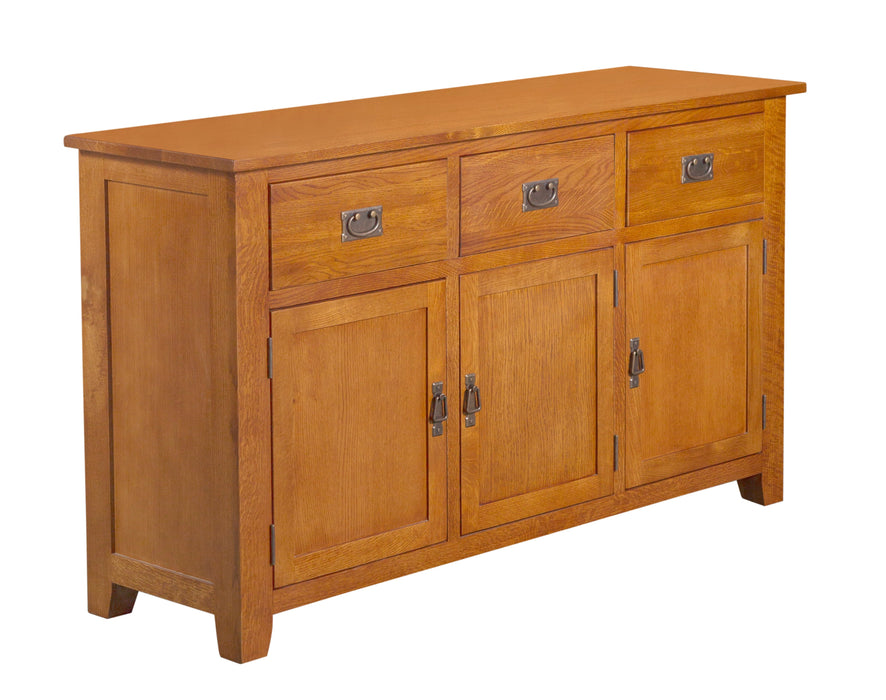 Preorder Mission Solid Oak 3 Drawer 3 Door Sideboard - Michael's Cherry (MC-A) - 59"