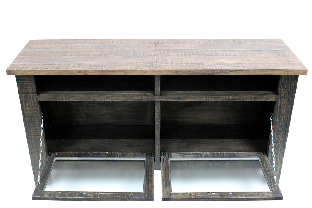 Emerson 60" TV Stand - Distressed Black - Crafters and Weavers