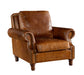 PREORDER English Rolled Arm - Arm Chair - Light Brown Leather - Crafters and Weavers