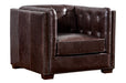 SOLD OUT Tuxedo Leather Arm Chair - Dark Brown - Crafters and Weavers