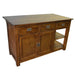 Mission 3 Drawer Oak Kitchen Island 60'' - Walnut (AW) - Crafters and Weavers