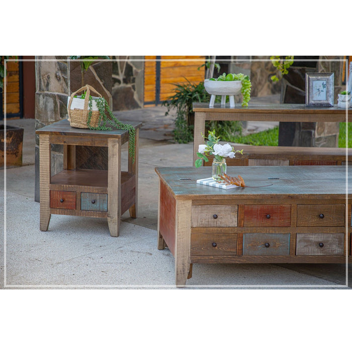 Bayshore Solid Pine Multi-Drawer Living Room Table Set