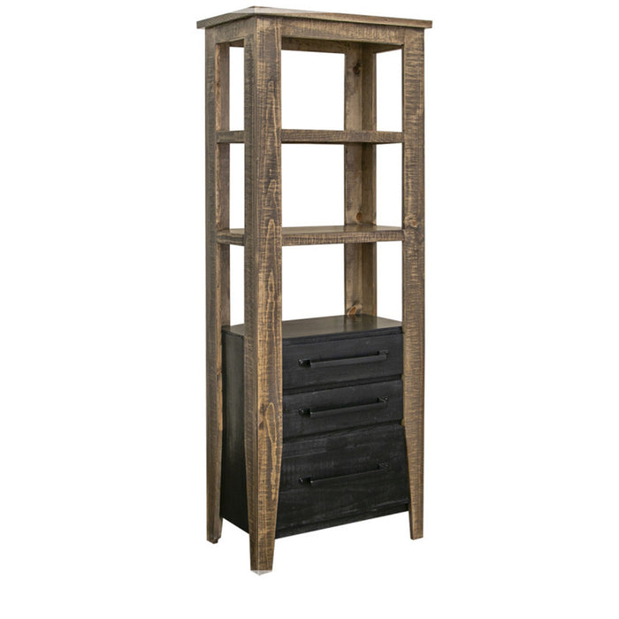 Agave Rustic Industrial Solid Wood Three Drawer Bookcase