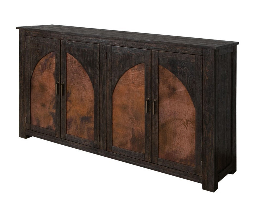 Mystic Pine Wood and Copper Console Cabinet