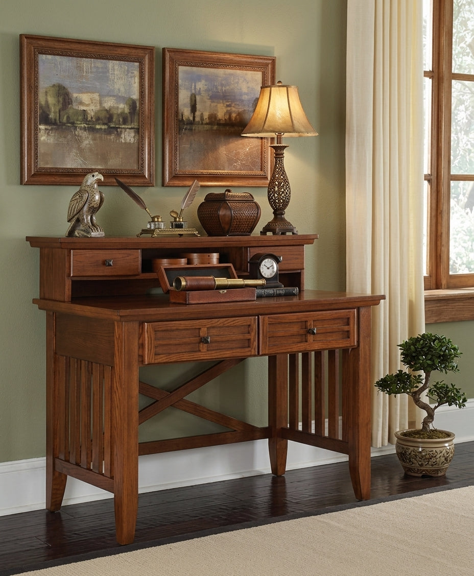 Mission Style Desk with Drawers and Shelves and Home Storage Guide