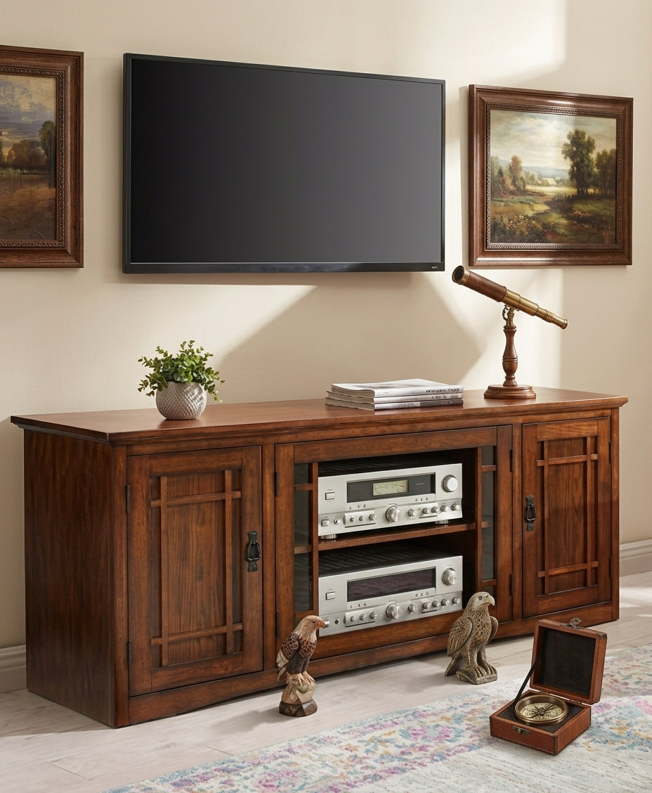 Mission Style TV Stand for 65 Inch TV and Home Setup Guide
