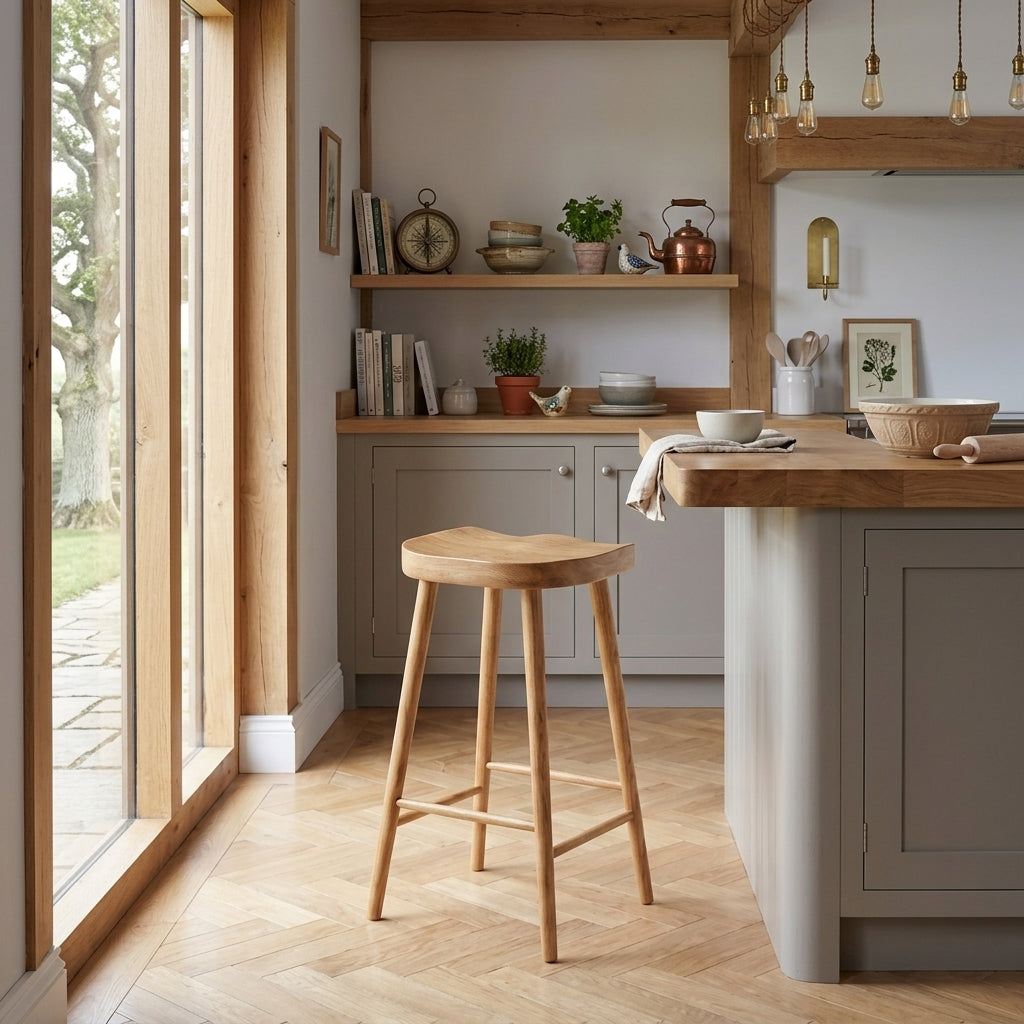 Solid Oak Breakfast Bar Stools and Mission Kitchen Furniture Guide