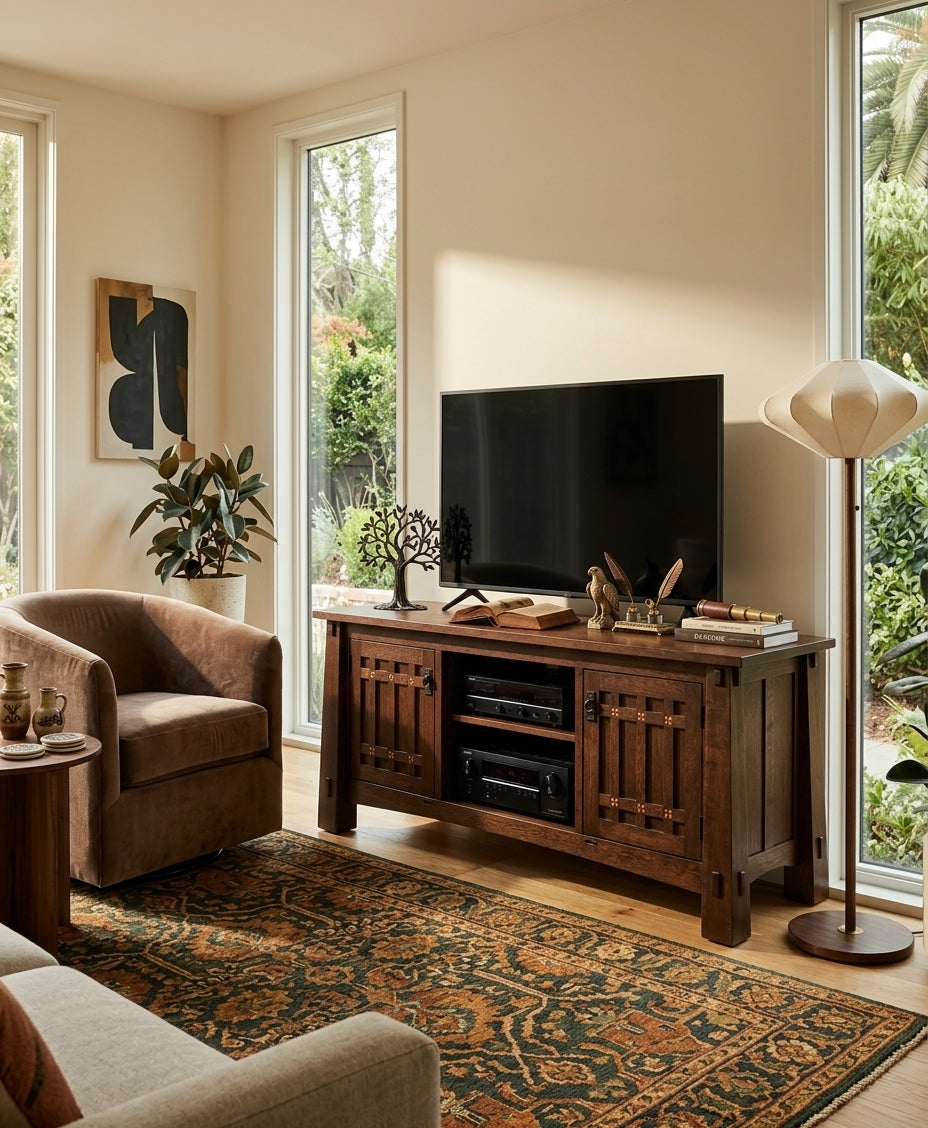 Mission Style Media Console for Modern Homes and TV Stand Guide