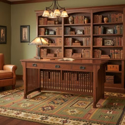 Mission Oak Library Table Desk with Spindles & 3 Drawers: Solid Wood Craftsmanship Guide