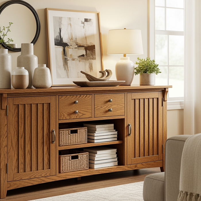 How to Style a Mission Sideboard for Seasonal Décor in the USA