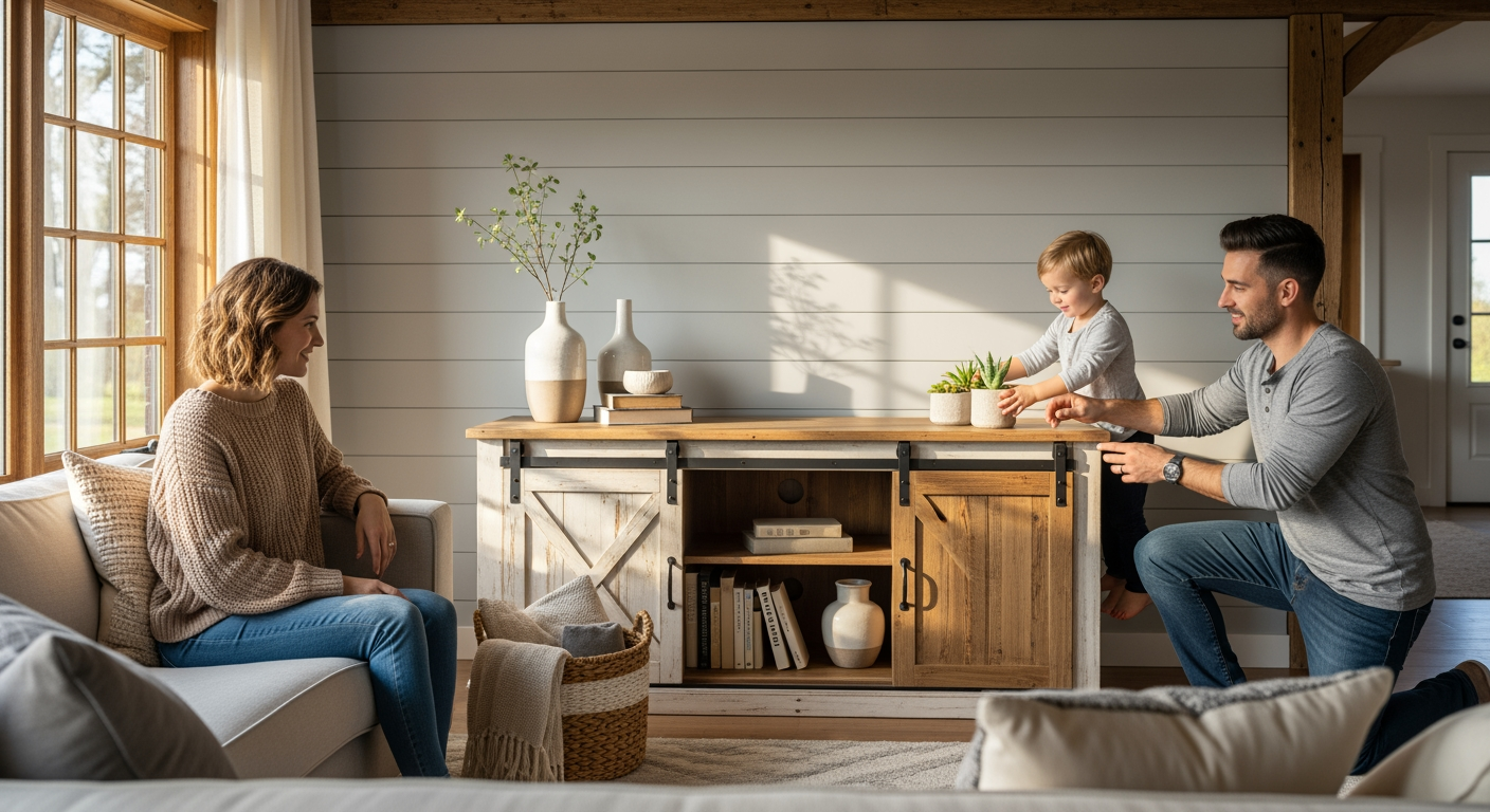 10 Farmhouse TV Stand Styles That Are Trending in 2025 in the USA