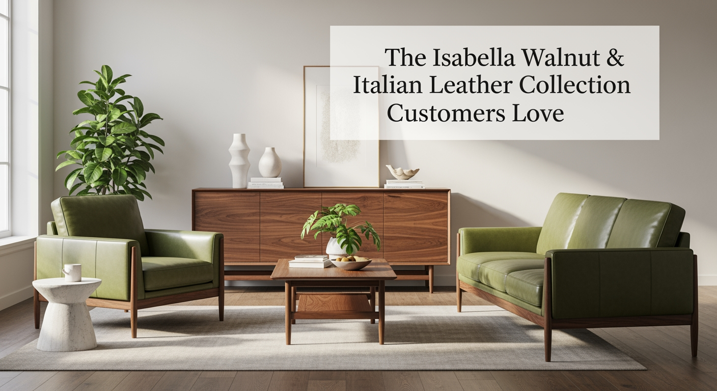 The Isabella Walnut and Italian Leather Collection Customers Love (Ext ...