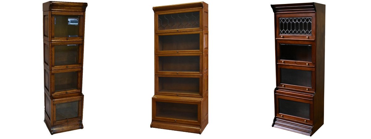 Solid Oak & Mahogany Barrister Bookcases