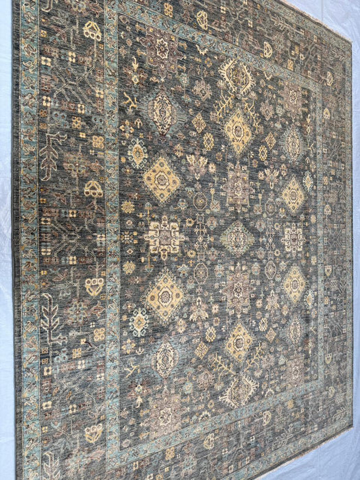 Hand-Knotted Vegetable Dye Agra Rug from Pakistan, 8' 3" x 10' 6"