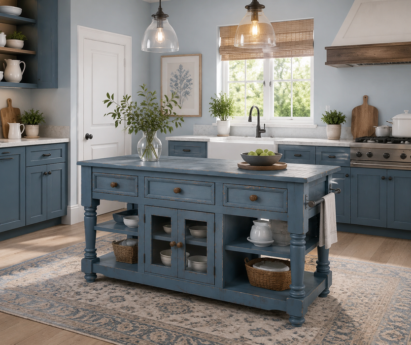 Stonegate Kitchen Island - Blue