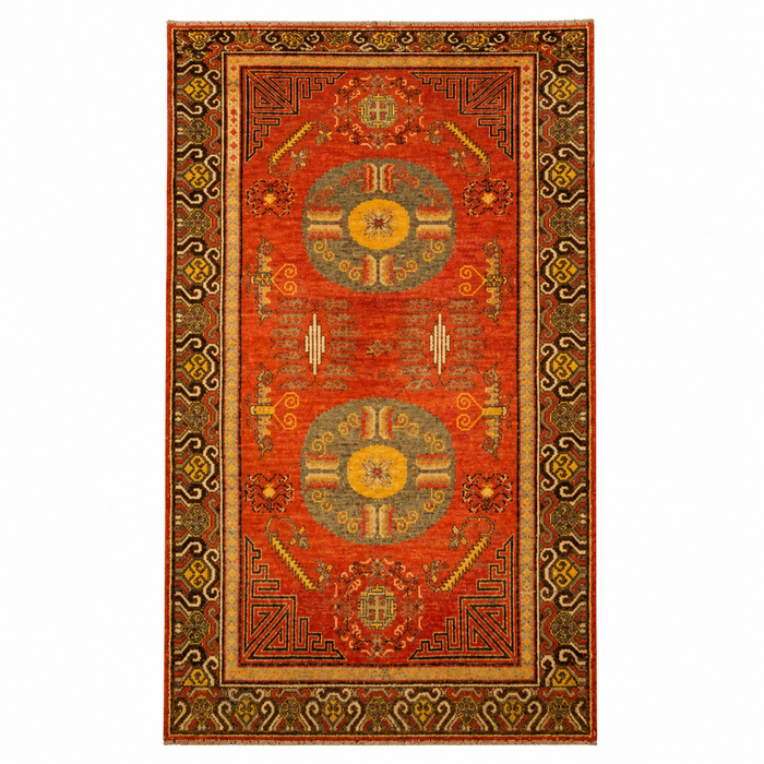 Antique Khotan Samarkand Rug, circa 1910's, size 4' 9" x 9"