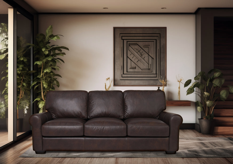 Florentine Top Grain Leather Sofa - Brown