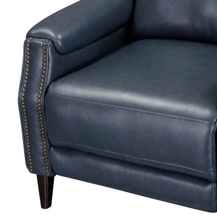 Echelon Collection Genuine Leather Recliner Chair - Navy Blue