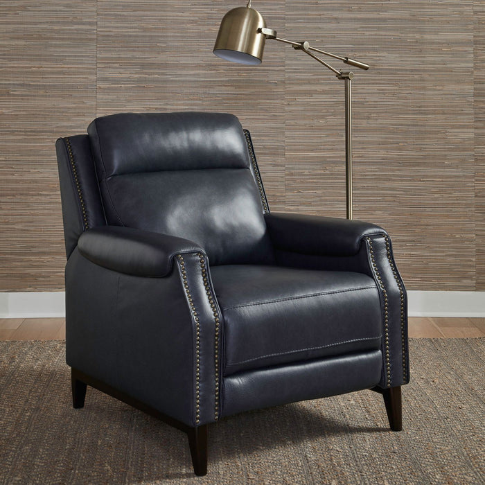 Echelon Collection Genuine Leather Recliner Chair - Navy Blue