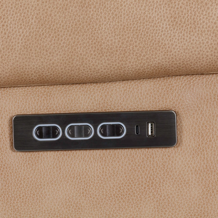 Echelon Collection Genuine Leather Recliner Chair - Light Brown