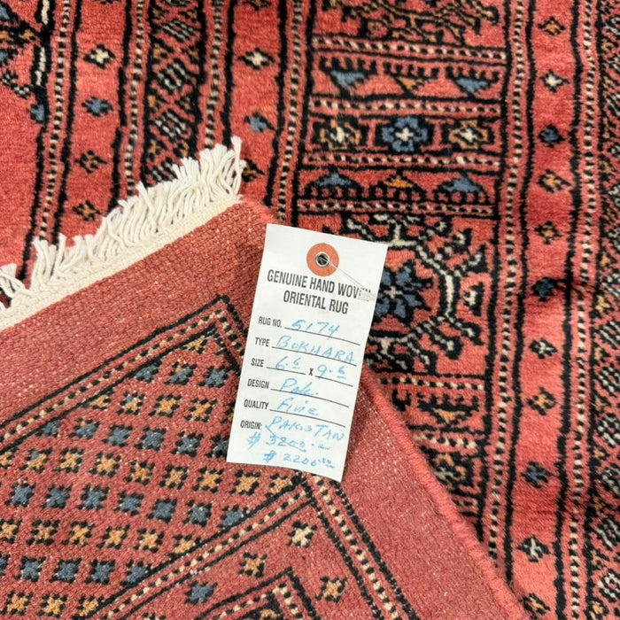 Hand-Knotted Pakistani Bokhara Rug – 100% Wool, 6'6 x 9'6