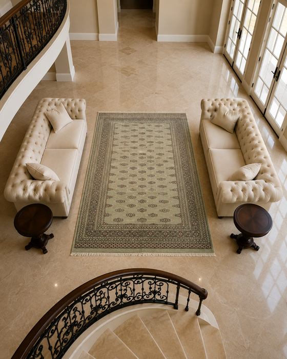 Hand-Knotted Pakistani Bokhara Rug – 100% Wool, 6' 6" x 9' 6"
